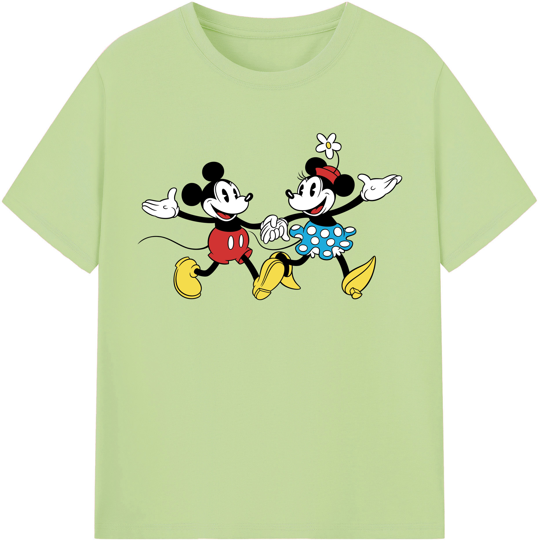 （画像用） ミッキーマウス Mickey Mouse 綿100％半袖Tシャツ（フロントプリント）